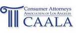 Logo of the Consumer Attorneys Association of Los Angeles (CAALA) featuring stylized columns and text, representing the dedication of consumer protection attorneys and employment lawyers in Los Angeles.